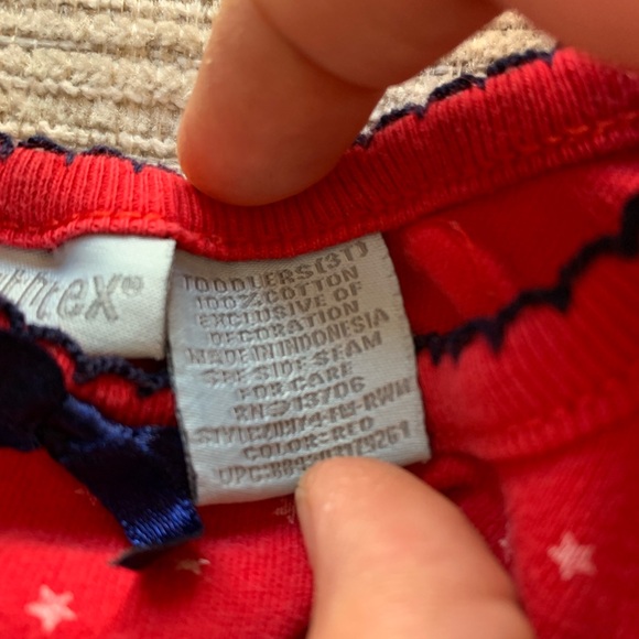 Healthtex Vintage Toddler Girl Red Sleeveless Dress with Flower Detail - 3T - Picture 9 of 9